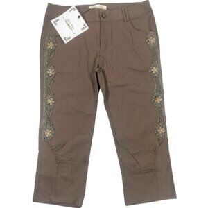 Gitana Marie Deadstock Y2K Floral Embroidered Capris Fairy Cottagecore L…